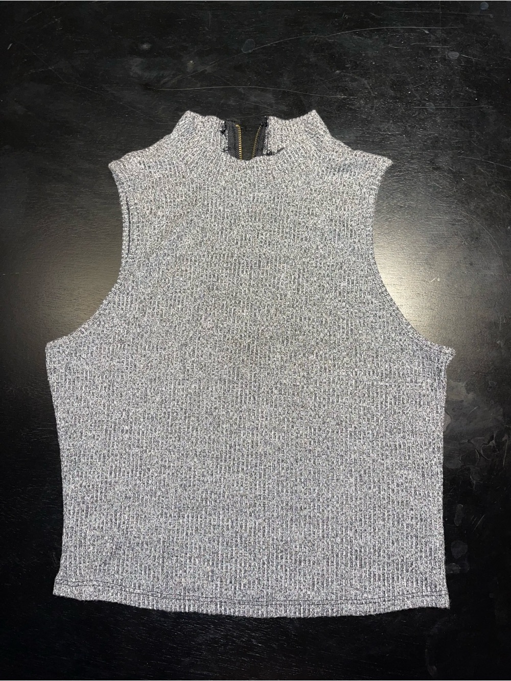 Ambiance Heather Gray Sleeveless Mock Neck Tank